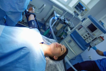 Man surgeon at work in operating room