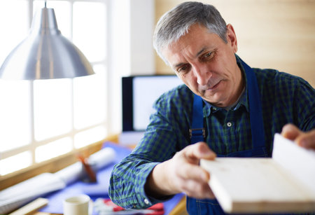 Architect working on drawing table in office