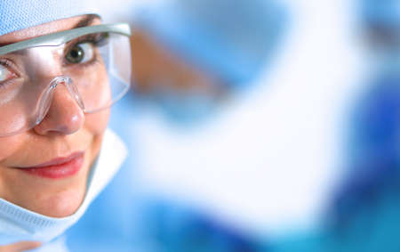 Female surgery in the operating roomの写真素材