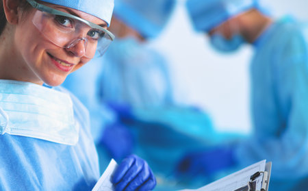 Surgery team in the operating roomの写真素材