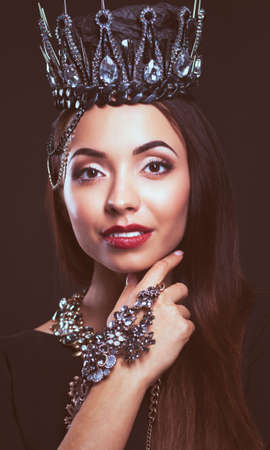 Beautiful girl in a crownの写真素材