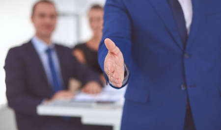 Closeup of a business handshakeの写真素材