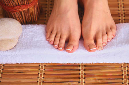Care for beautiful woman legsの写真素材