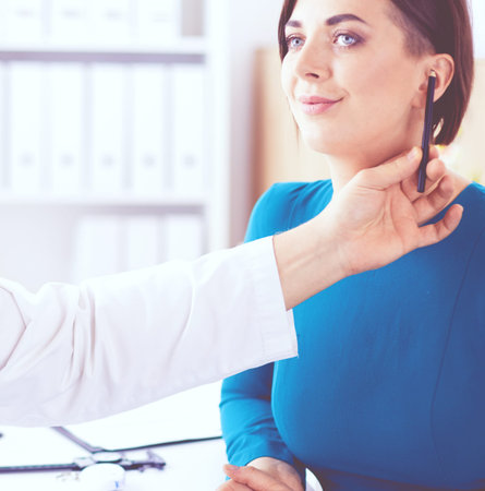 The patient and his doctor in medical office