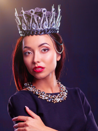 Portrait of a beautiful girl in the crownの写真素材