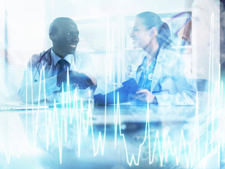 Medical team at the hospital looking .の写真素材