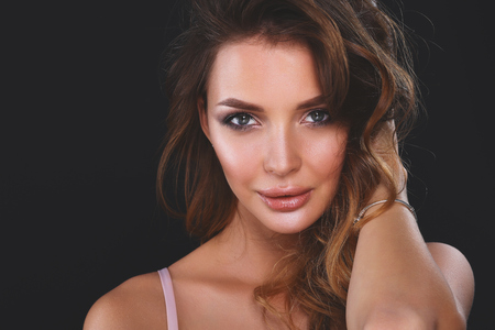portrait of beautiful delicate woman.の写真素材