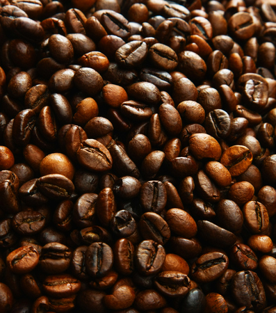 Roasted coffee beans, can be used as a background.の写真素材