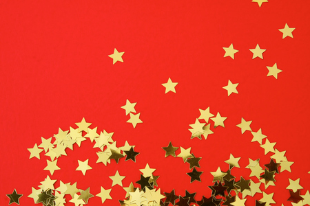 Christmas card with black and gold stars.の写真素材
