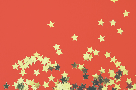 Christmas card with black and gold stars.の写真素材