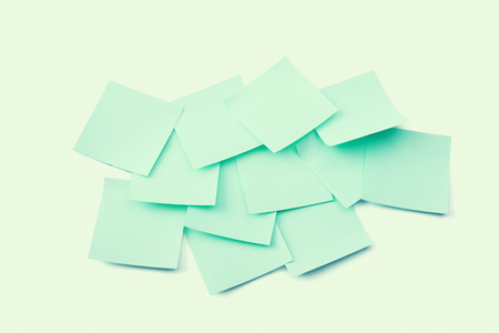 White background with notes.の写真素材