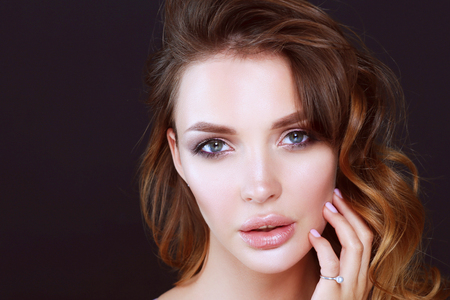 portrait of beautiful delicate woman. Portrait. Beauty. Glamorous look.の写真素材