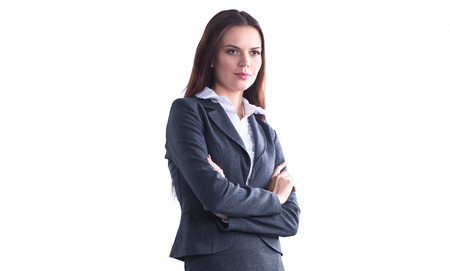 Attractive businesswoman standing in officeの写真素材