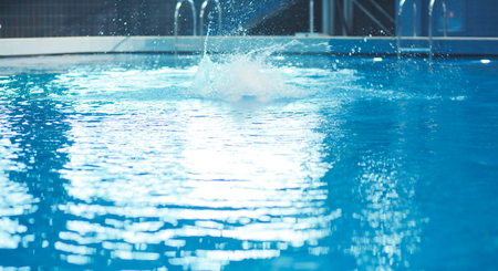 Male swimmer at the swimming pool. Underwater photo. Male swimmer.の写真素材