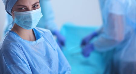 Team surgeon at work in operating room.の写真素材