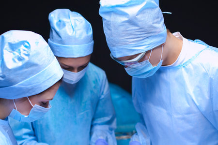 Team surgeon at work in operating room.の写真素材