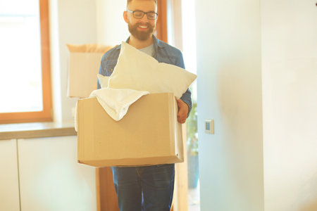 Couple moving in houseの写真素材