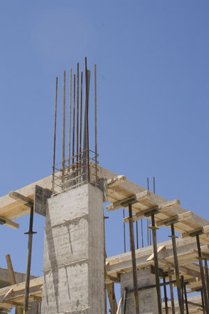 Construction site concrete column
