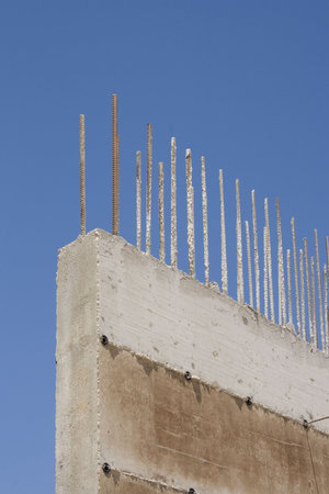 Construction site concrete wall
