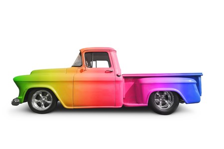 Rainbow Truckの写真素材