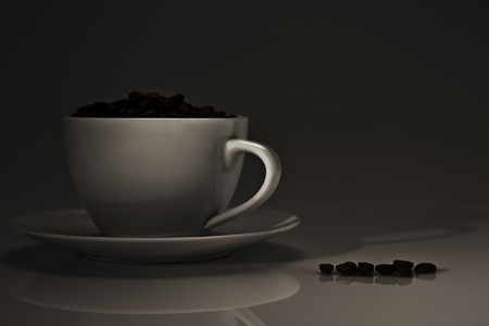 coffee cup and beansの写真素材