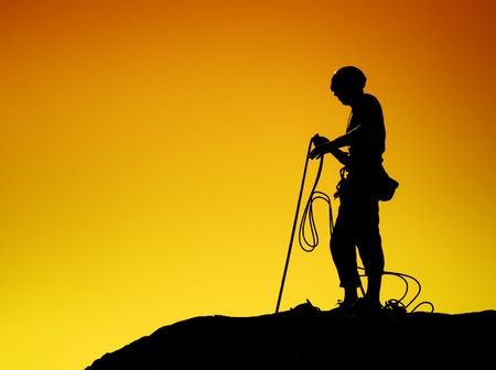 Rock Climber Silhouetteの写真素材