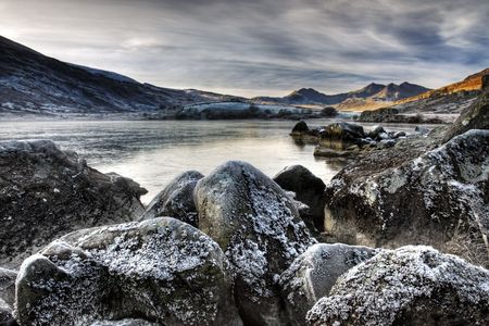 Snowdon on a winters dayの写真素材