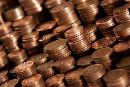 copper coinsの写真素材