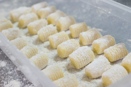 Gnocchi Put in the Plastic Boxの写真素材