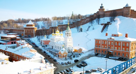February view Kremlin Nizhny Novgorod Russiaの写真素材