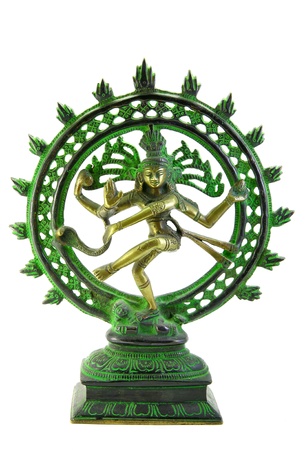 Statue of Shiva Lord of Dance on white backgroundの写真素材