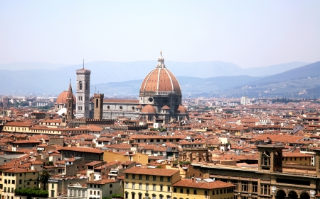 Duomo Santa Maria Del Fiore from Michelangelo square in Florence, Italyの写真素材