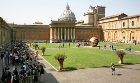 Dome of St Peter's Basilica in Vaticanの写真素材