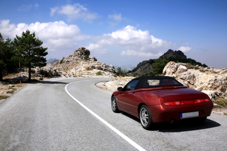 Car in the mountainのeditorial素材
