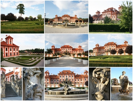 Collage of Troya Castle in Prague, Czech Republicの写真素材