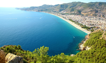 Coastline and city beach in Alanya Turkeyの写真素材