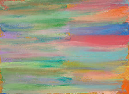 Colorful background with oil paints on grainy linen canvasの写真素材