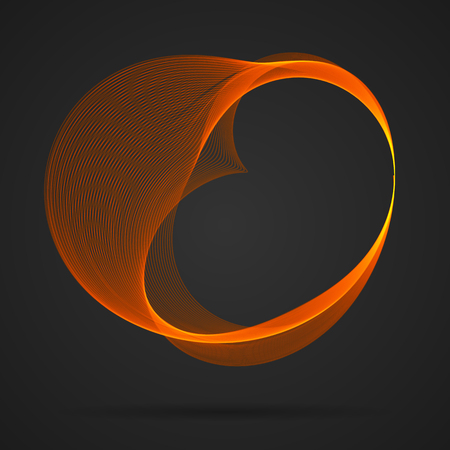 Abstract orange wavy stripes object vector background, illustrationのイラスト素材