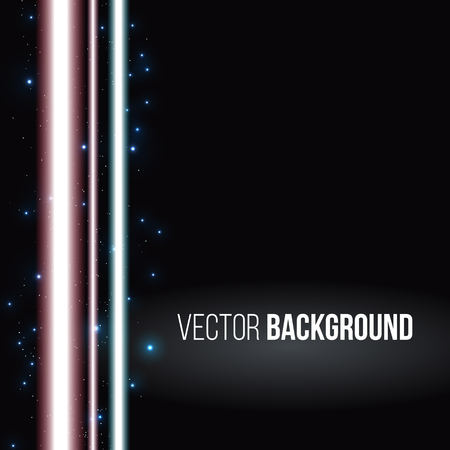 Bright neon lines, space background with lights. Vector illustrationのイラスト素材