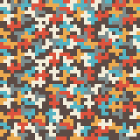 Abstract decorative pixelated colorful texture. Seamless pattern. vector.のイラスト素材