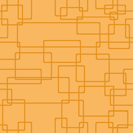Seamless orange vector pattern. Abstract geometric background. Linear structure from rectangles with rounded corners. Vector illustrationのイラスト素材