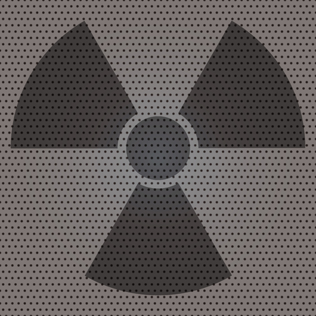 Radiation sign on dark gray background. Vectorのイラスト素材