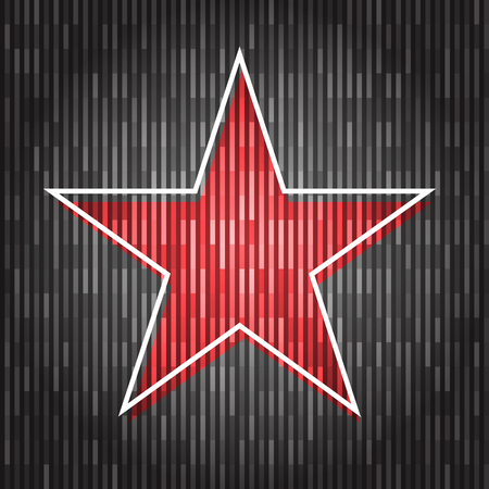 Red Star template with white Light Frame in elegant style. Vectorのイラスト素材