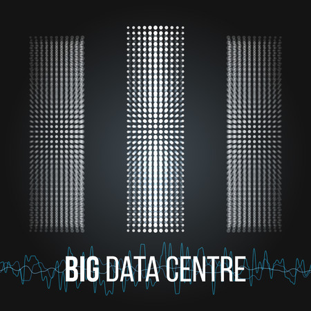 Big Data Algorithms. Analysis of Information Minimalistic Infographics Design. Science, Technology Background. Vectorのイラスト素材