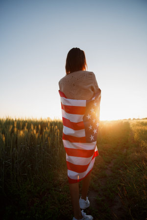 4th of July. USA independence day celebrating with national American flag