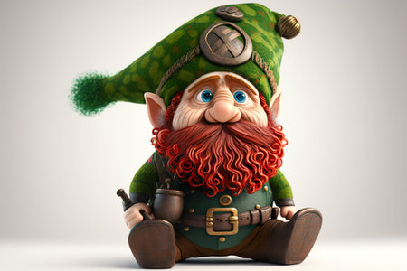 Cartoon leprechauns isolated on white backgroundの写真素材