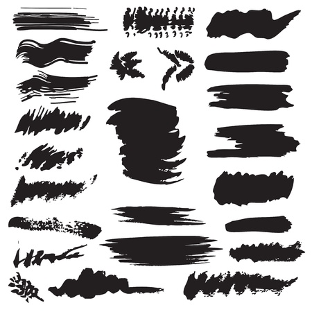 Set of grunge brush strokesのイラスト素材