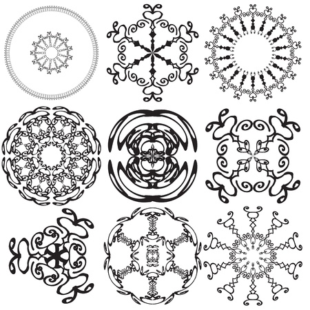 Set of mandalas on a white background (Vector)のイラスト素材