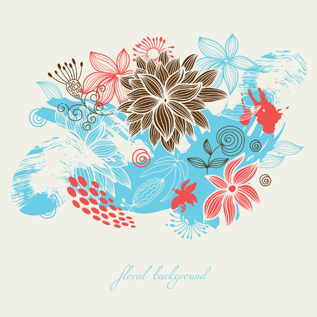 grunge floral  backgroundのイラスト素材