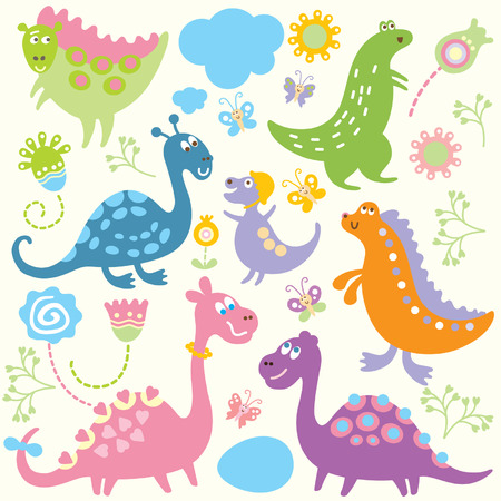 cartoon animals, children's patternのイラスト素材